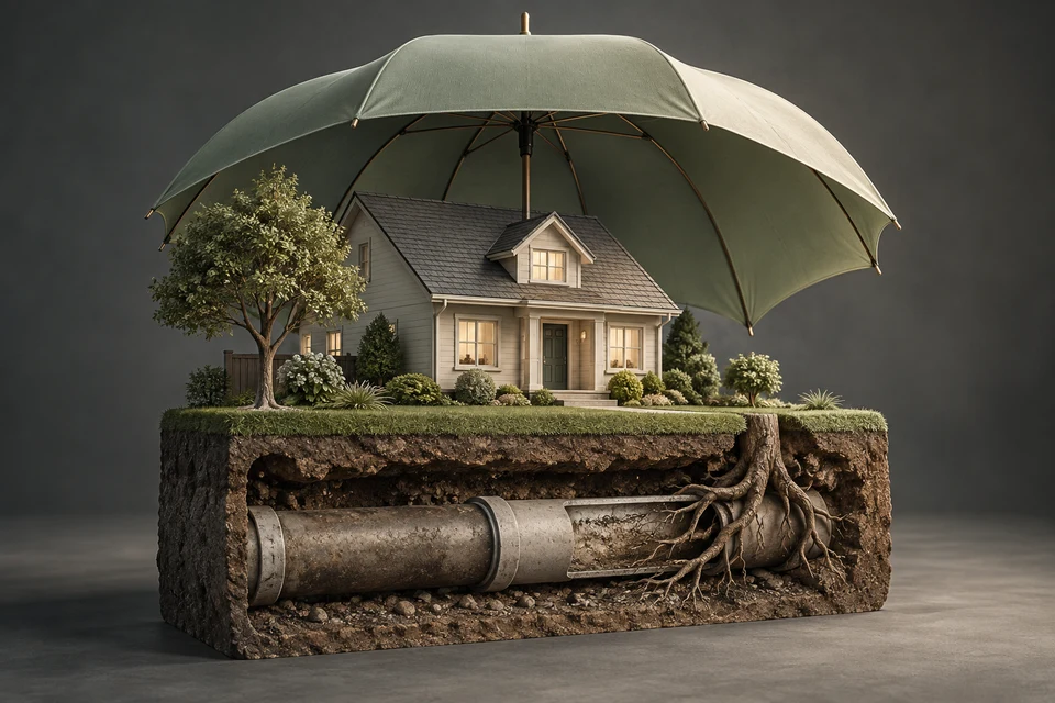 Conceptual illustration of damage cause · coverage wording · repair evidence